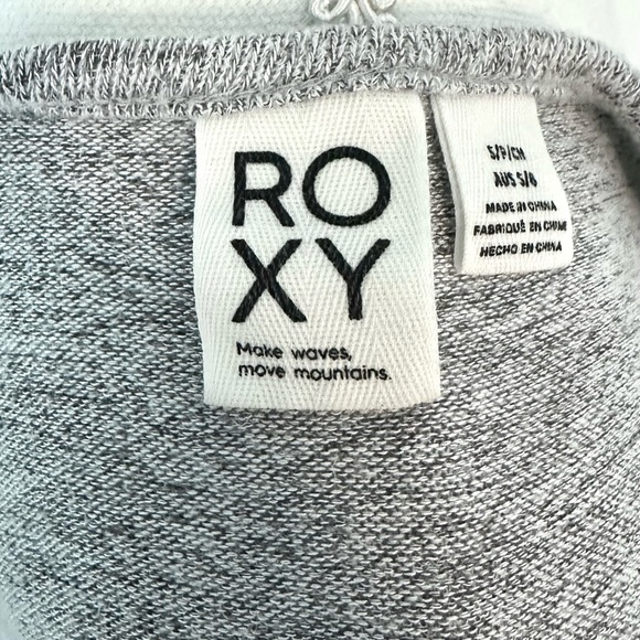 Roxy Sweatshirt Sm Staying True Sweatshirt Gray Blue Stretchy Dip-Dyed - Picture 12 of 13